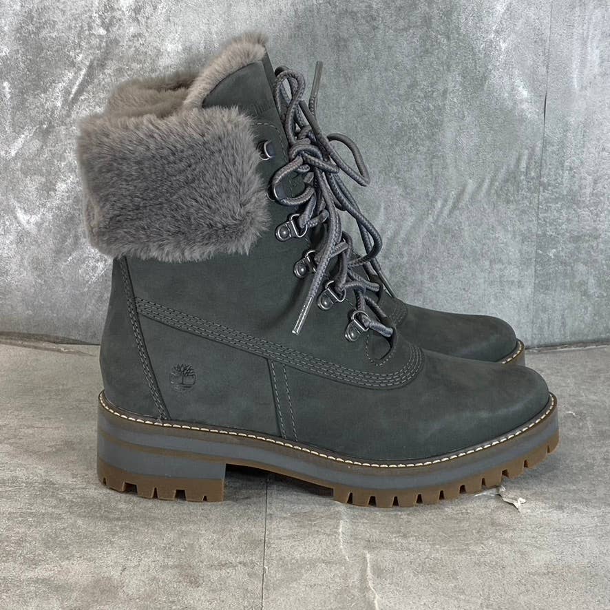 TIMBERLAND Women's Medium Grey Nubuck Leather Courmayeur Waterproof Boots SZ 7.5