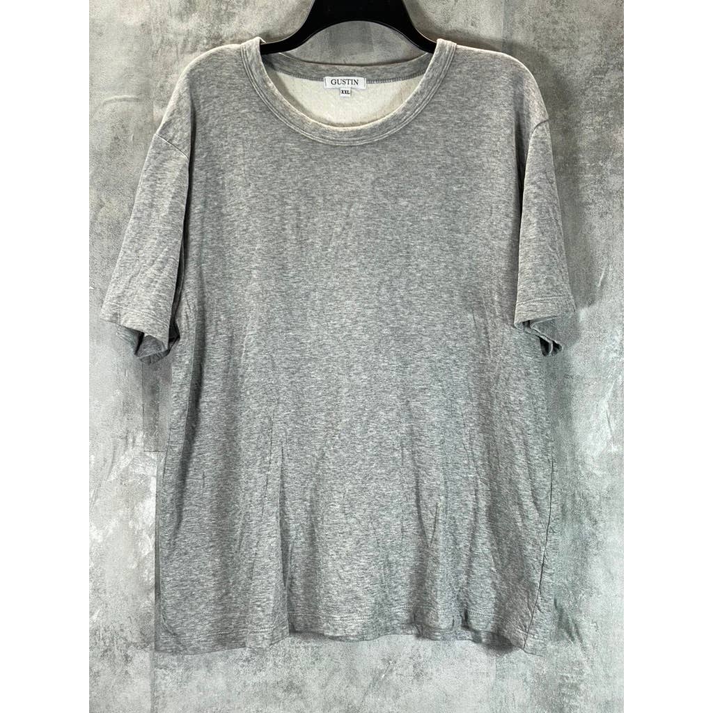 GUSTIN Men's Grey Heather Crewneck Short-Sleeve T-Shirt SZ 2XL