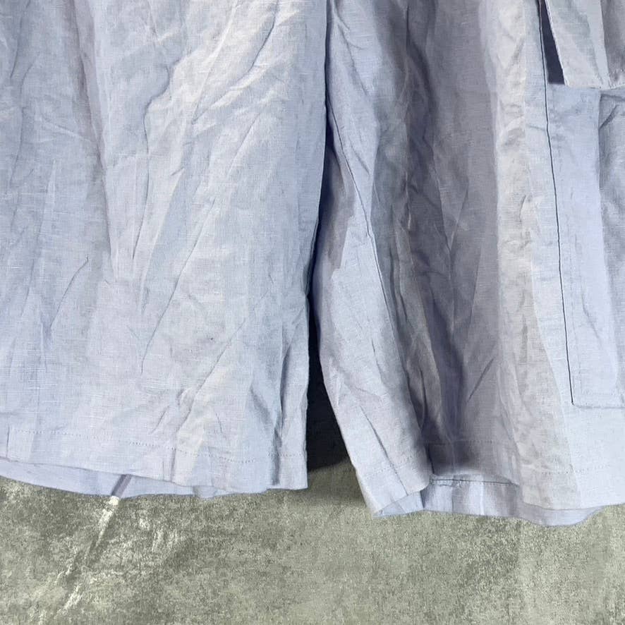 SEAN JOHN Men's Blue Elastic Waistband Linen Pull-On Shorts SZ 2XL
