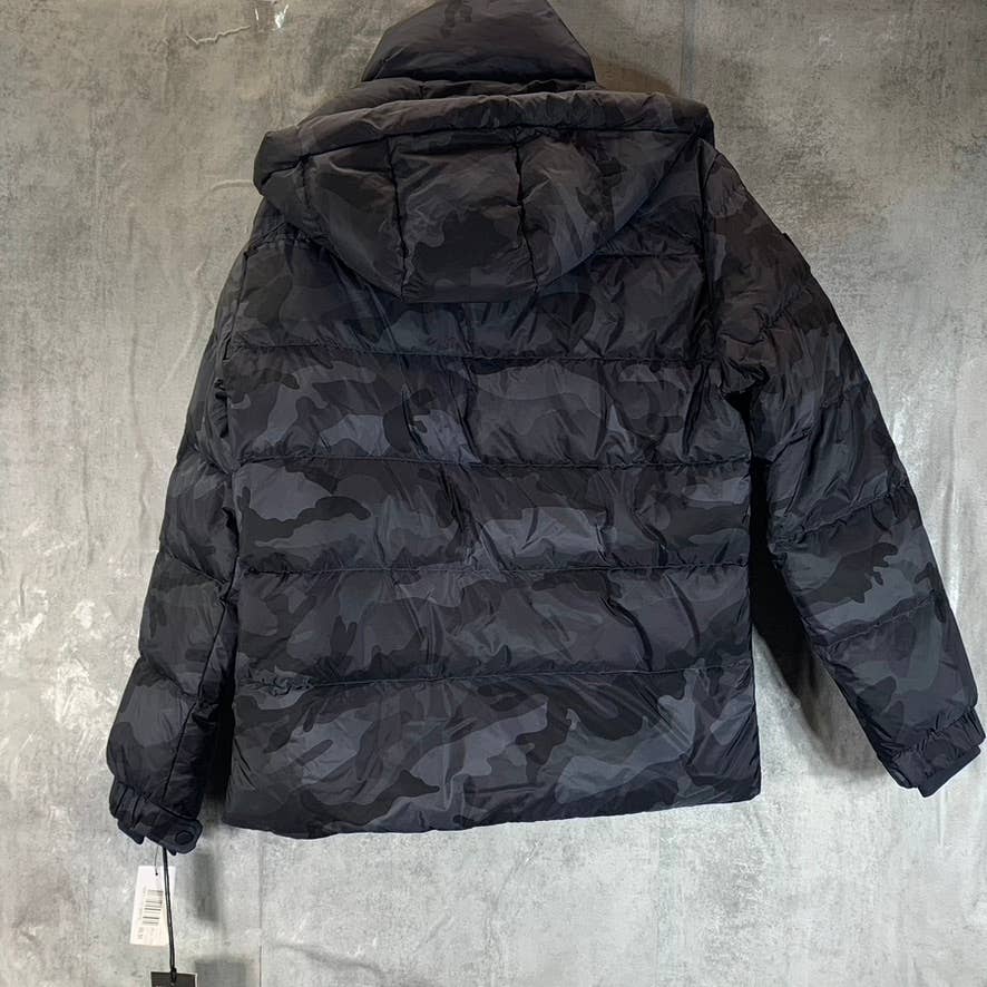 SAM NEW YORK Men's Charcoal Camo Water Resistant Glacier Puffer Jacket SZ M