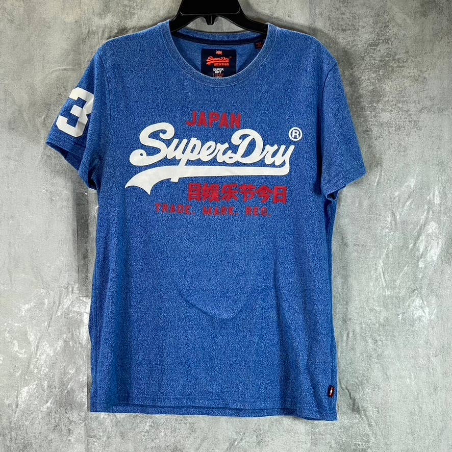 SUPERDRY Vintage Men's Blue Japan Logo Duo Short-Sleeve Crewneck T-Shirt SZ XL