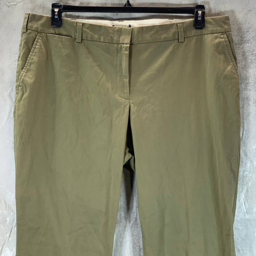 LANDS' END Women's Plus Size Olive Mid-Rise Straight-Leg Pants SZ 20W