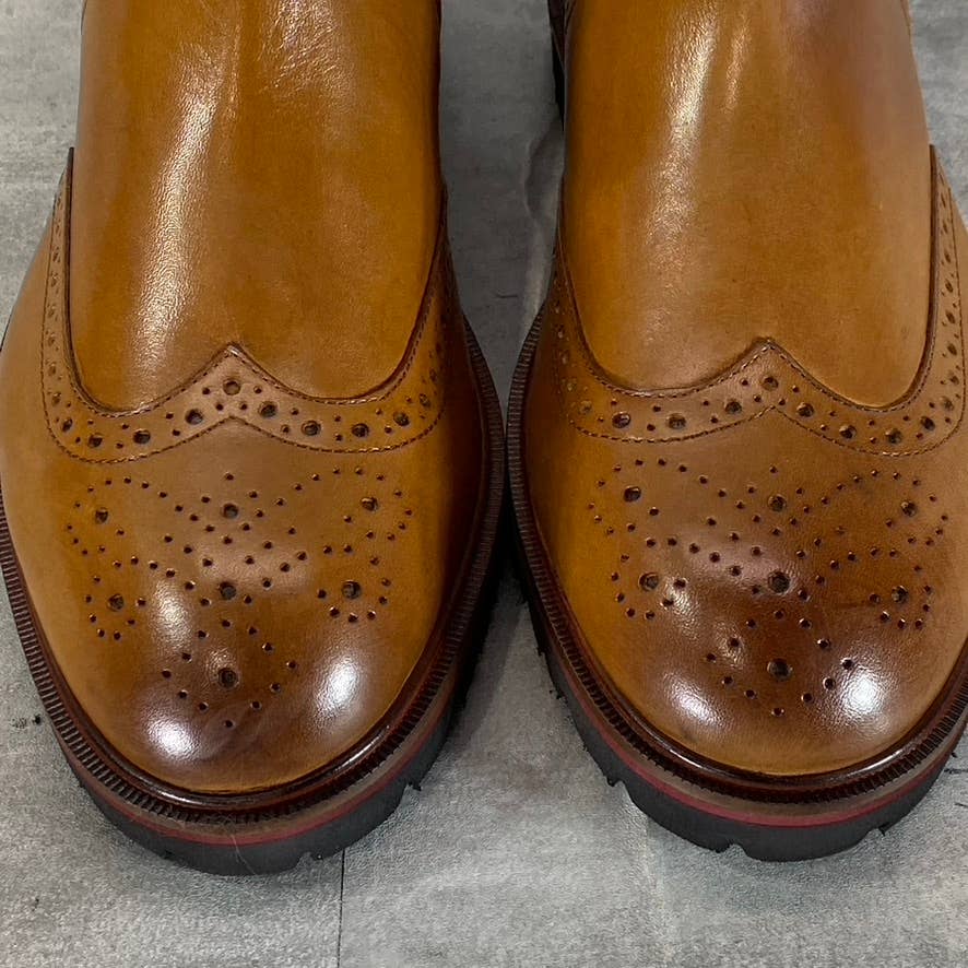 THOMAS & VINE Men's Brown Nash Wingtip Pull-On Chelsea Boots SZ 8.5