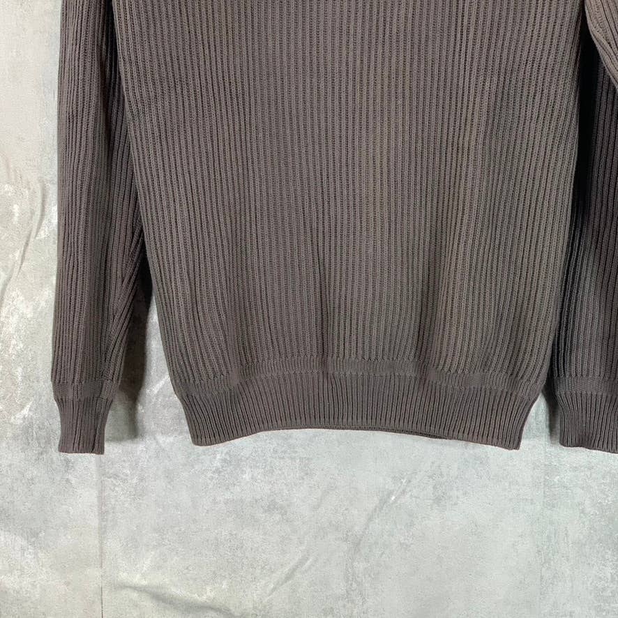 ZARA MAN Men's Brown Knit Crewneck Cotton Pullover Sweater SZ M