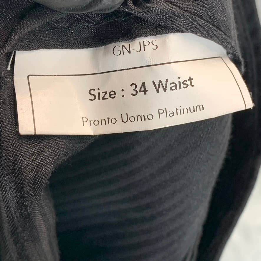 PRONTO UOMO PLATINUM Men's Black Wool Suit Pants SZ 34