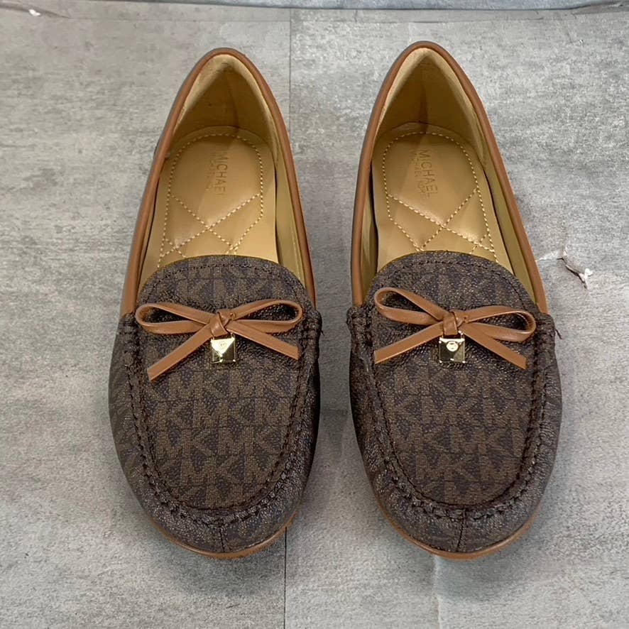 MICHAEL MICHAEL KORS Women's Brown MK Logo Juliette Moc-Toe Loafer Flats SZ 6.5