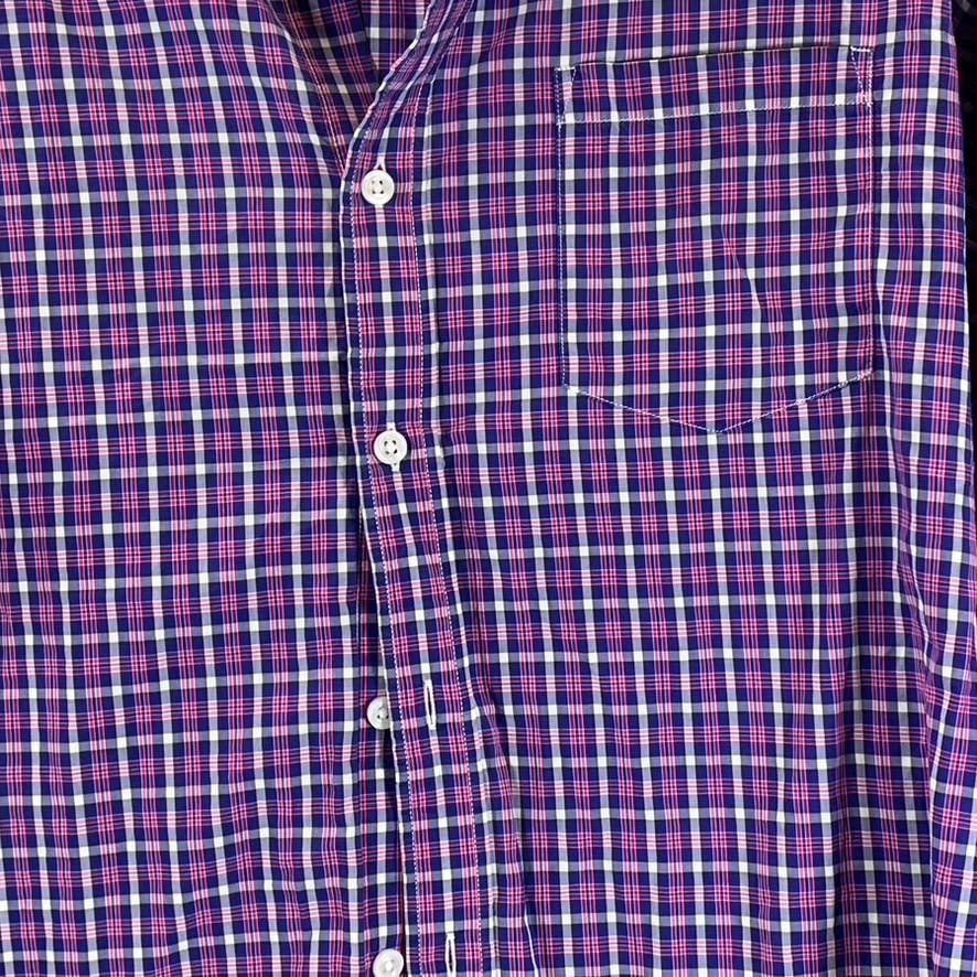 J.CREW Men's Blue/Red Gingham Slim-Fit Lightweight Button-Up Shirt SZ M