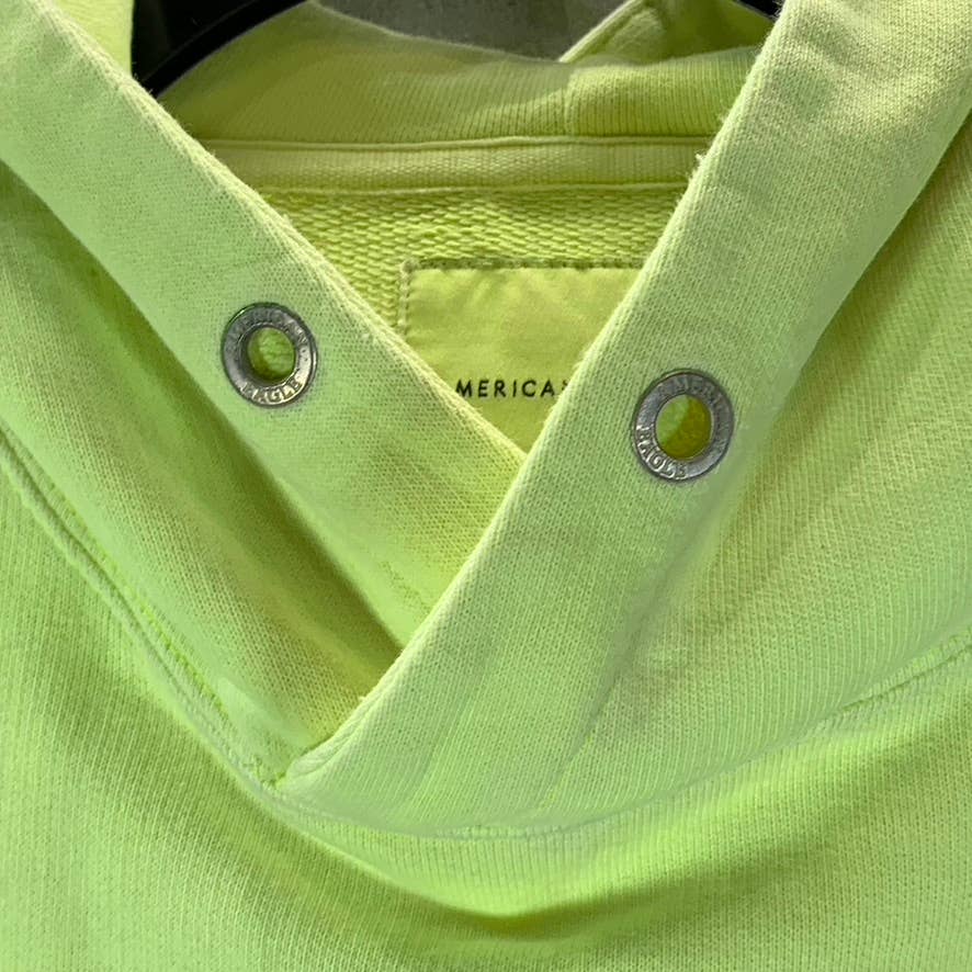 AMERICAN EAGLE Men's Neon Yellow Cotton Logo Pullover Hoodie SZ M