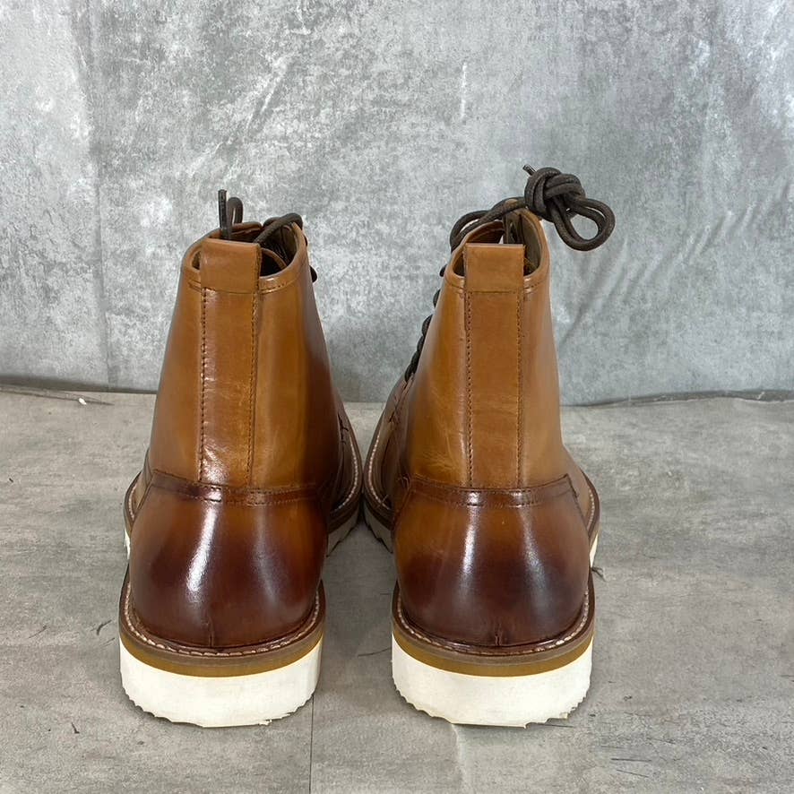 THOMAS & VINE Men's Cognac Leather Mitchell Lace-Up Ankle Boot SZ 10.5