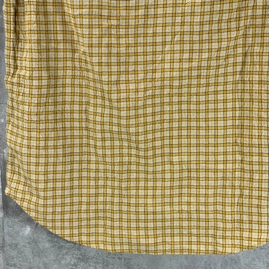 MADEWELL Men's Ornate Gold Plaid Easy-Fit Button-Up Short-Sleeve Shirt SZ XS