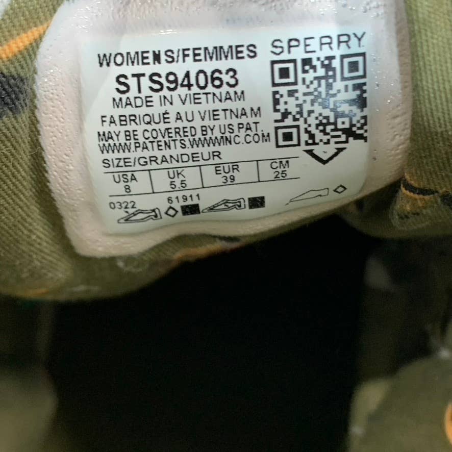 SPERRY Women's Black Saltwater Quilted Lace-Up Waterproof Duck Boots SZ 8