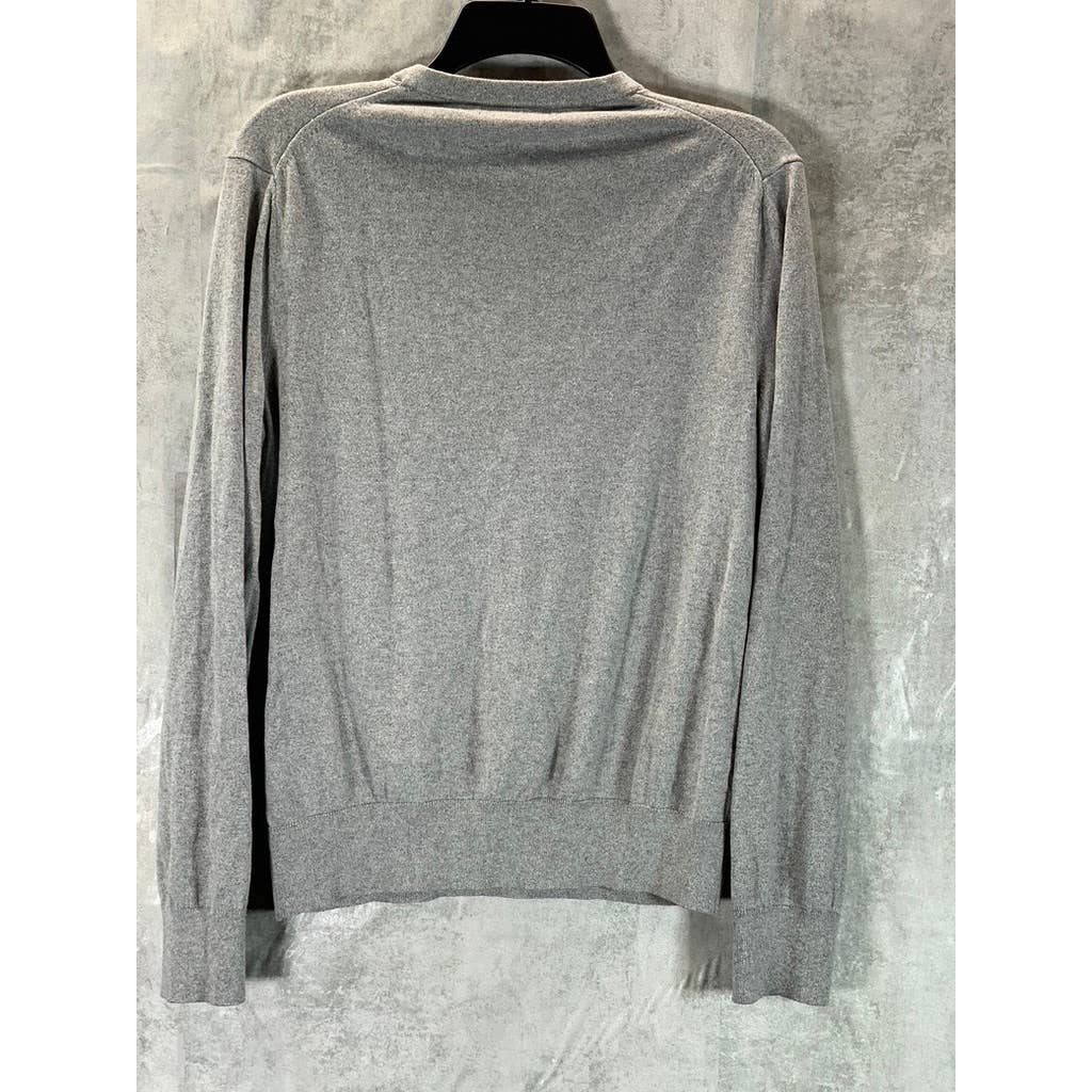 BANANA REPUBLIC Men's Grey Heather Luxury Blend V-Neck Pullover Sweater SZ M