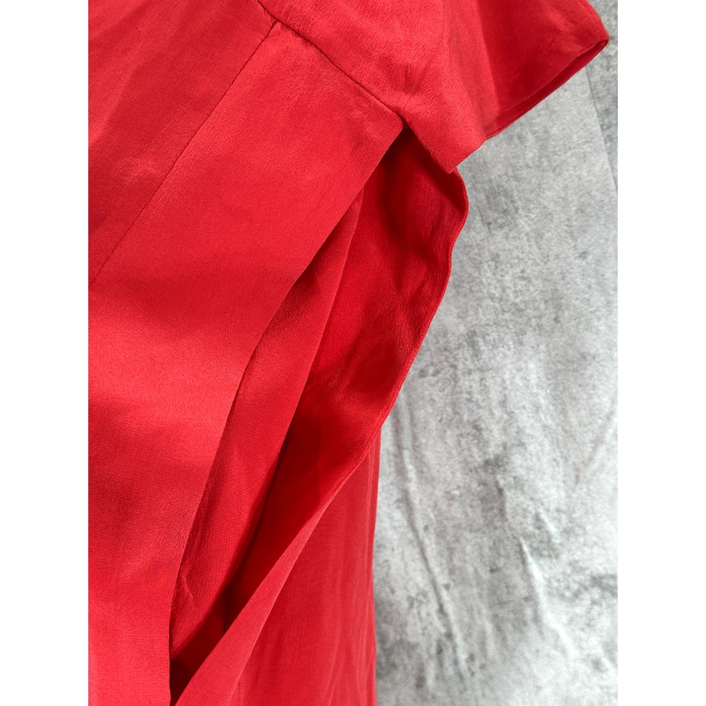 ADOLFO DOMINGUEZ Women's Red Cutout Short Sleeve Boatneck Top SZ 4