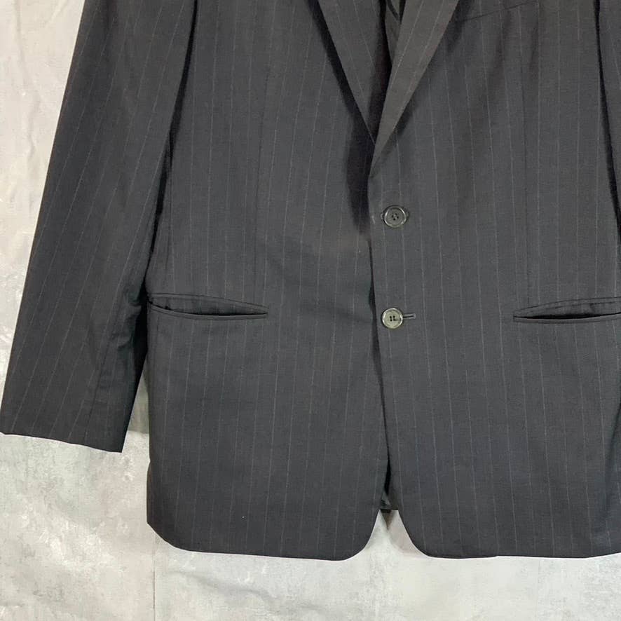 GIORGIO ARMANI Men's Black Pinstripe Wool Silk Two-Button Suit Jacket SZ 54