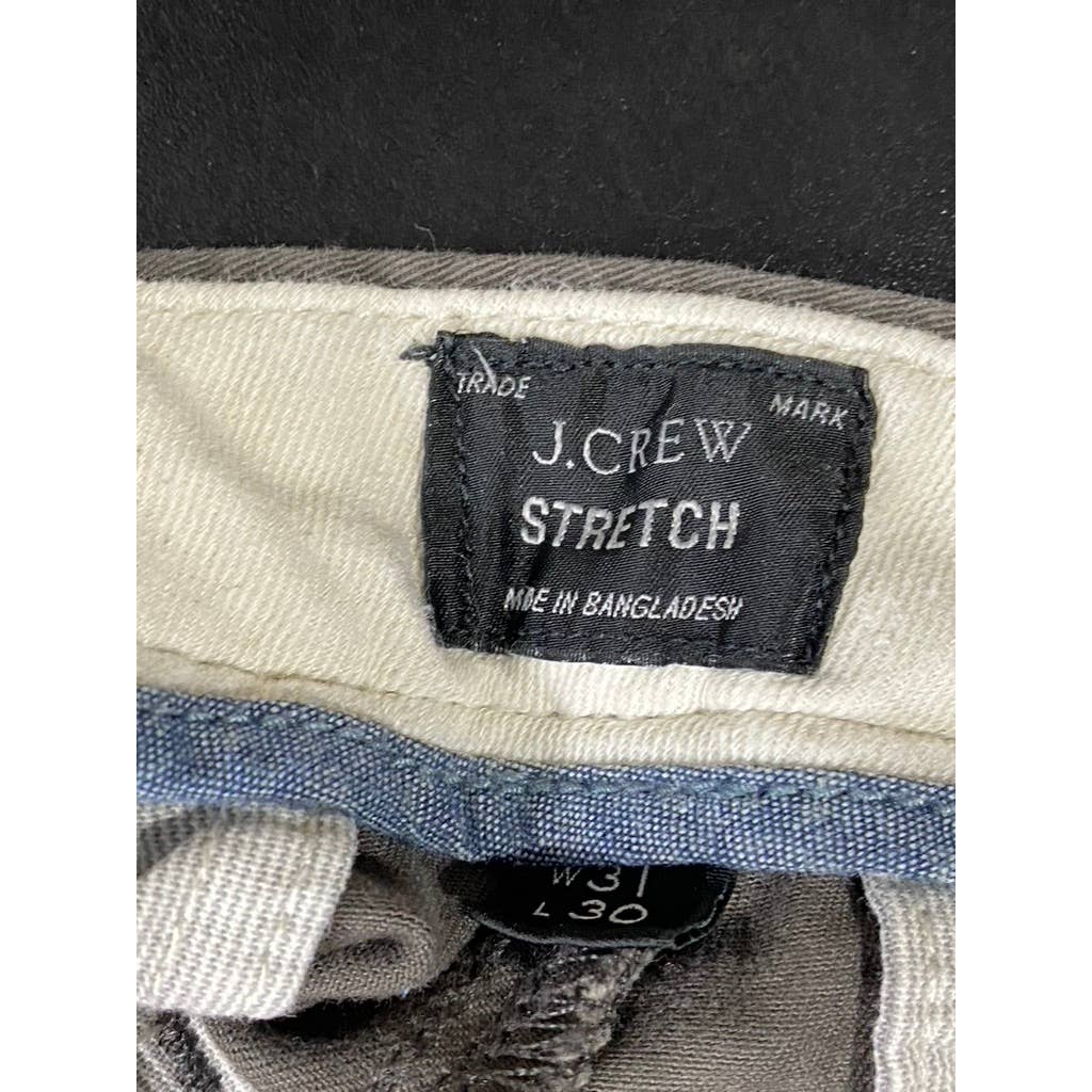 J.CREW Men's Onyx Grey 250 Stretch Skinny-Fit Chino Pants SZ 31X30