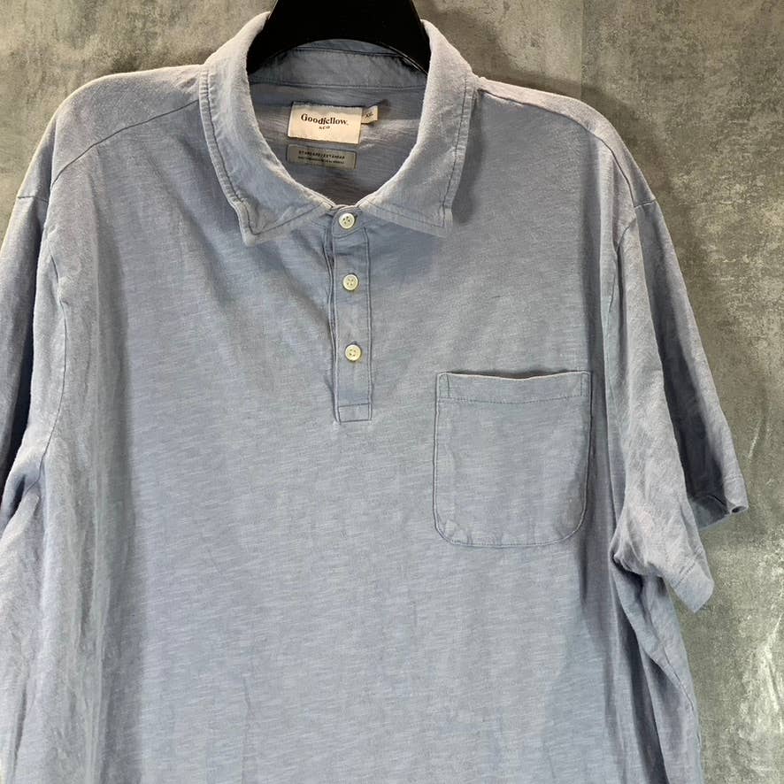 GOODFELLOW & CO Men's Foggy Blue Regular-Fit Short-Sleeve Polo Shirt SZ 2XL