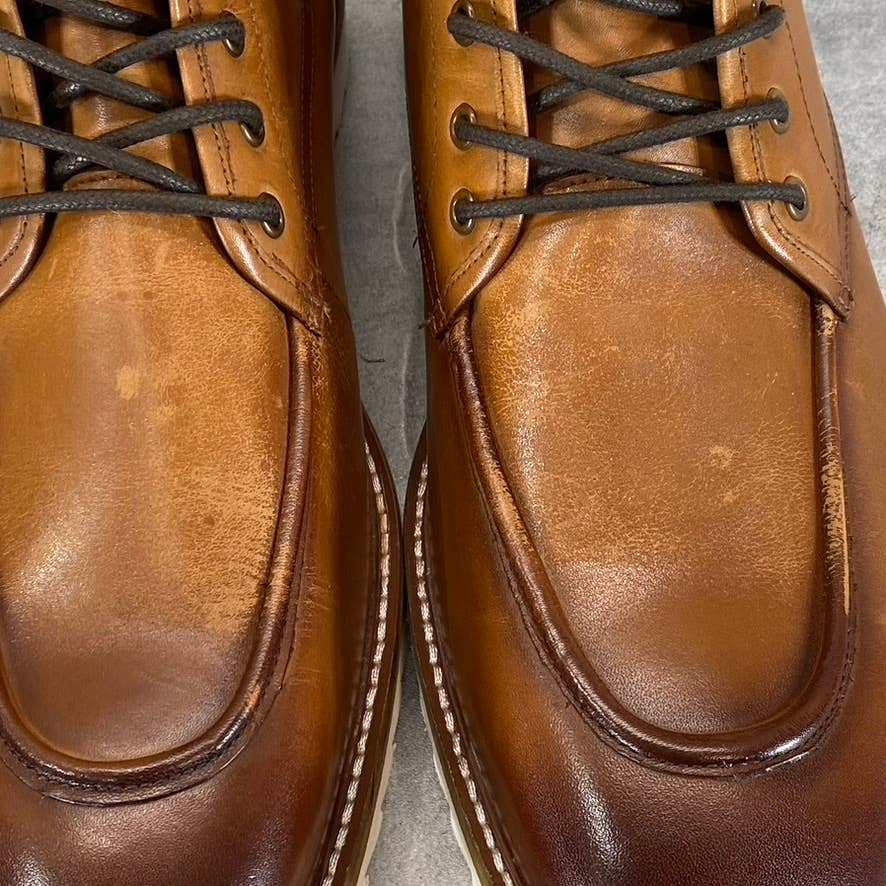 THOMAS & VINE Men's Cognac Leather Mitchell Lace-Up Ankle Boot SZ 10.5