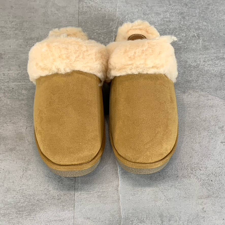 ROCKPORT TruTech Women's Tan Suede Faux-Fur Veda Slide Slippers SZ 8