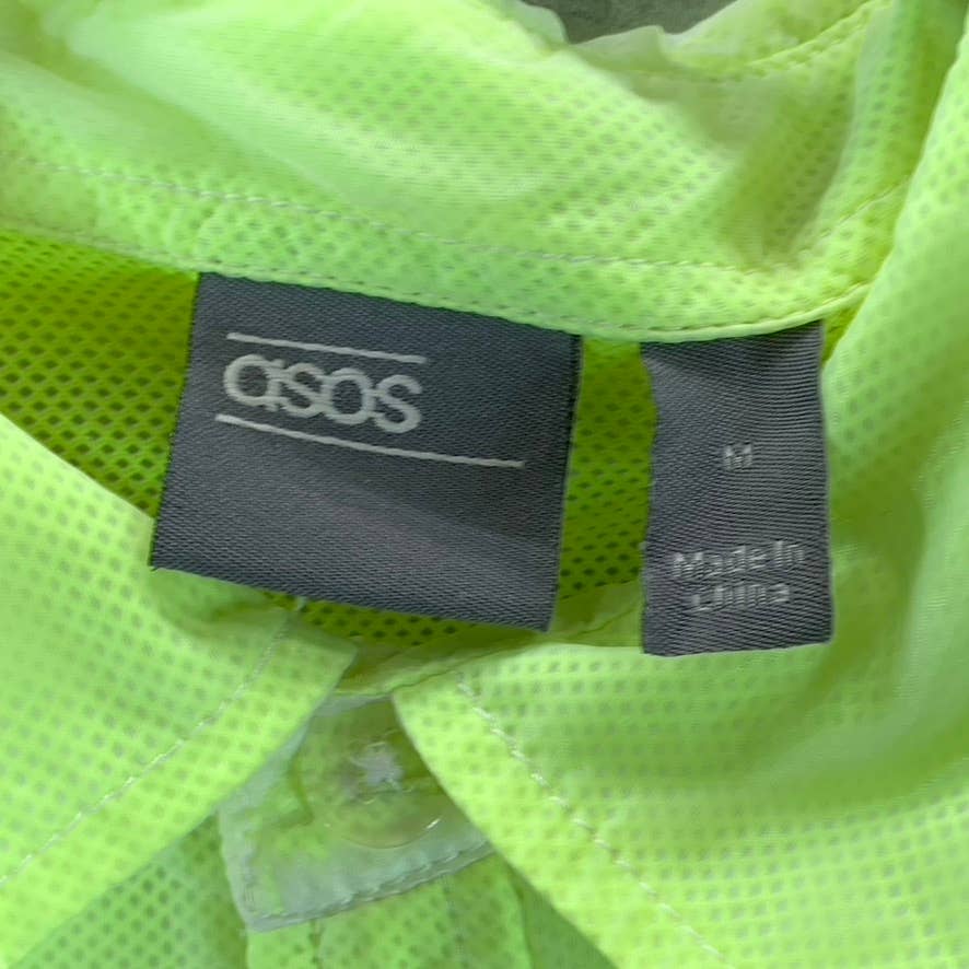 ASOS Men's Neon Oversized Double Pocket Button-Up Short-Sleeve Shirt SZ M