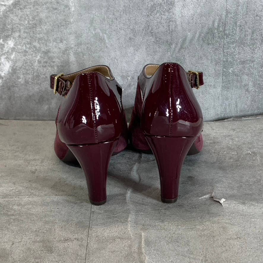 GIANI BERNINI Women's Wine Suede Velmah Memory Foam Mary Jane Pumps SZ 8.5