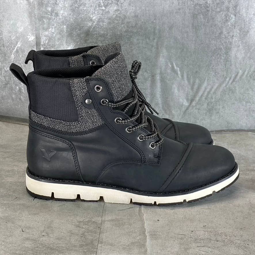 TERRITORY Men's Wide Black Raider Cap-Toe Lace-Up Ankle Boots SZ 9.5W