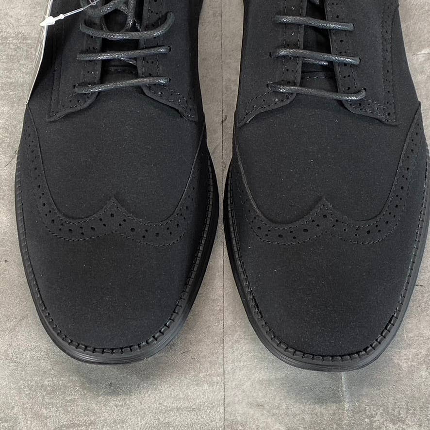 ASTON MARC Men's Black Faux-Suede Lark Wingtip Lace-Up Dress Shoes SZ 9