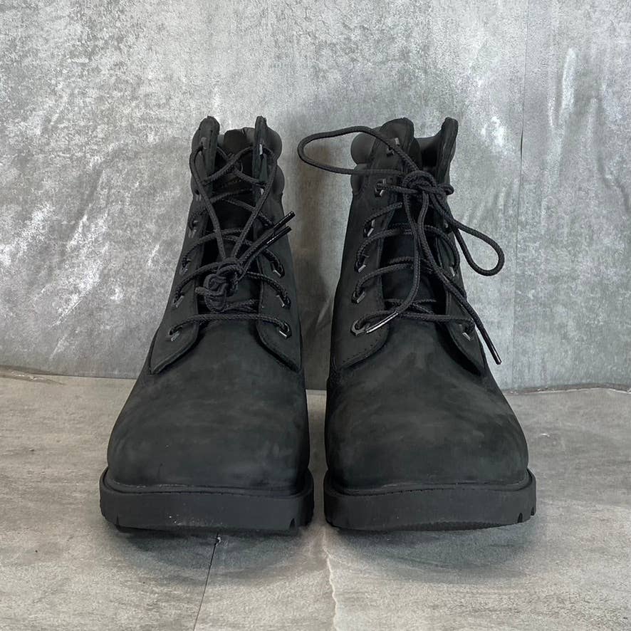 TIMBERLAND Women's Black Nubuck Linden Woods 6" Waterproof Lace-Up Boots SZ 11