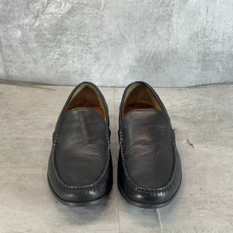 JOHNSTON & MURPHY Men's Black Glove Leather Hawkins Venetian Loafer SZ 9.5