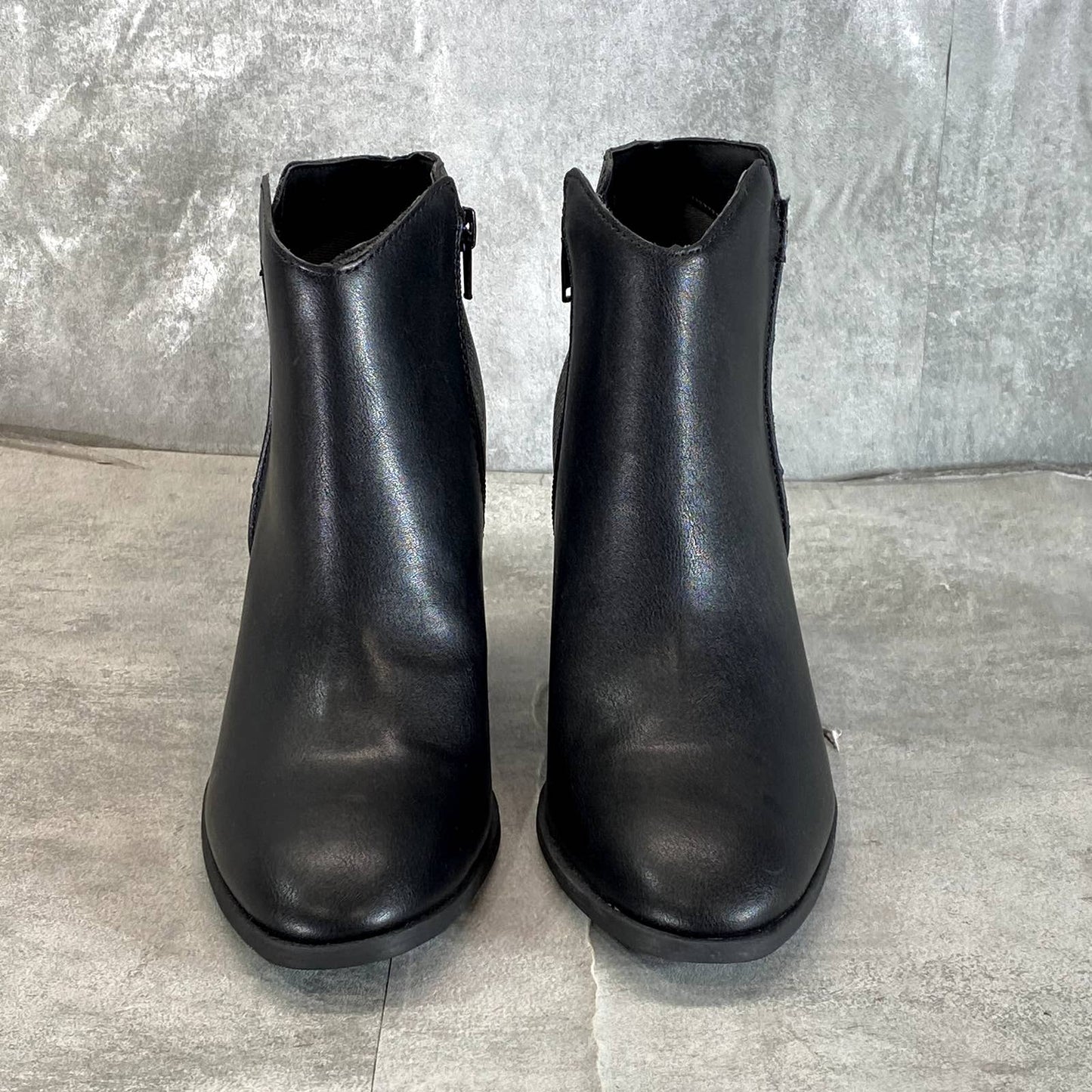 SUN+STONE Women's Black Graceyy Round-Toe Block-Heel Booties SZ 8.5