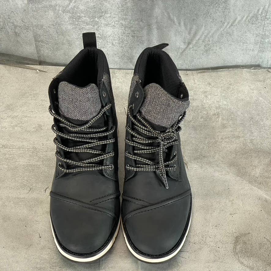 TERRITORY Men's Wide Black Raider Cap-Toe Lace-Up Ankle Boots SZ 9.5W