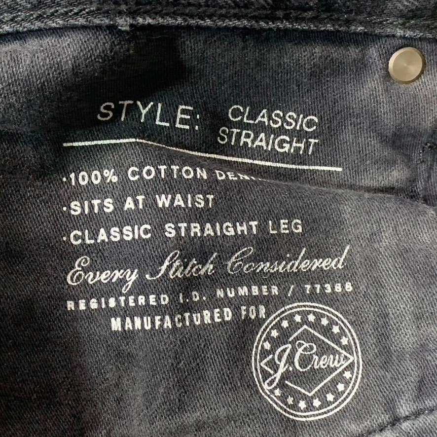J.CREW Men's Deep Grey Wash Classic Straight-Leg Jeans SZ 34X30