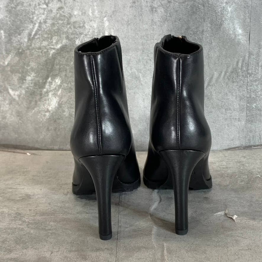 BAR III Women's Black Smooth Dillan Peep-Toe Front-Zip Shooties SZ 7.5