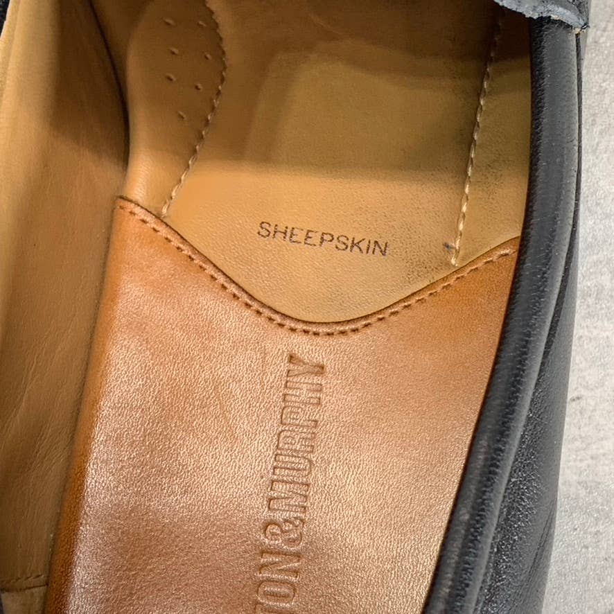 JOHNSTON & MURPHY Men's Black Glove Leather Hawkins Venetian Loafer SZ 9.5