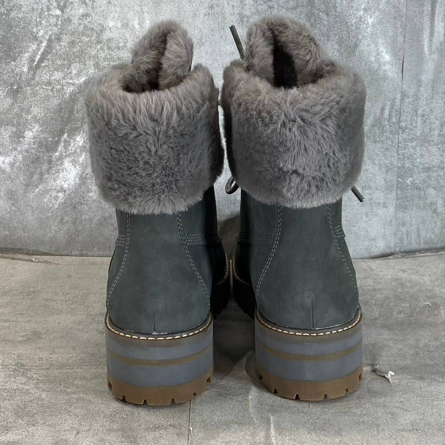 TIMBERLAND Women's Medium Grey Nubuck Leather Courmayeur Waterproof Boots SZ 7.5