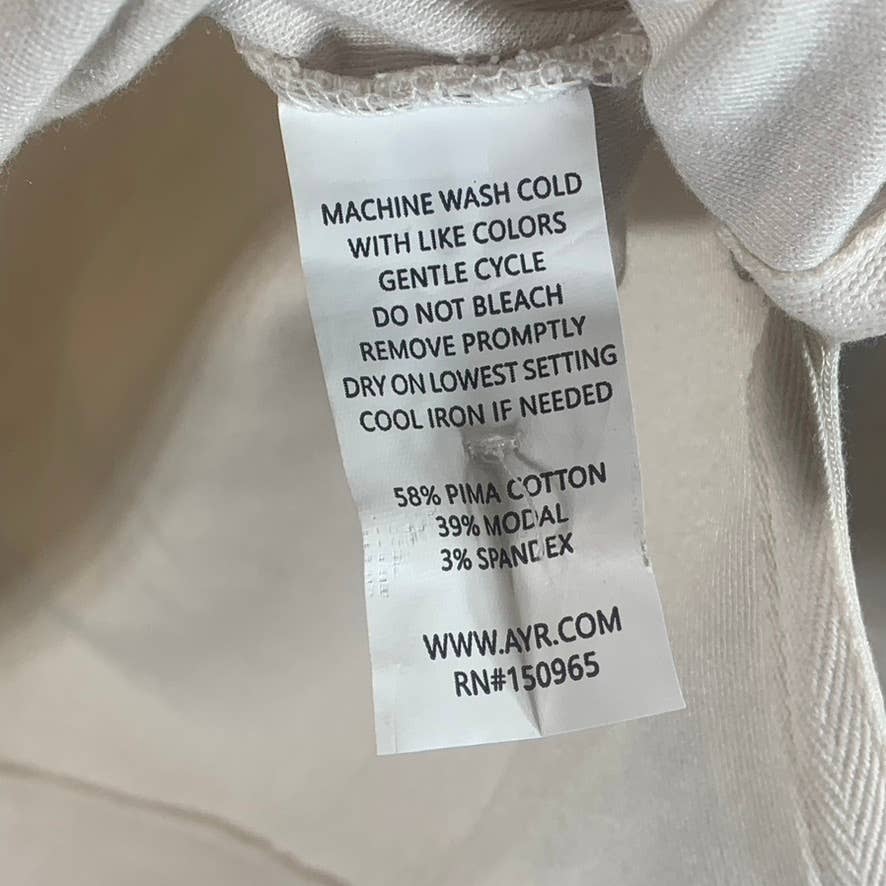 AYR Women's Cream The Cool Long-Sleeve Polo Shirt SZ S