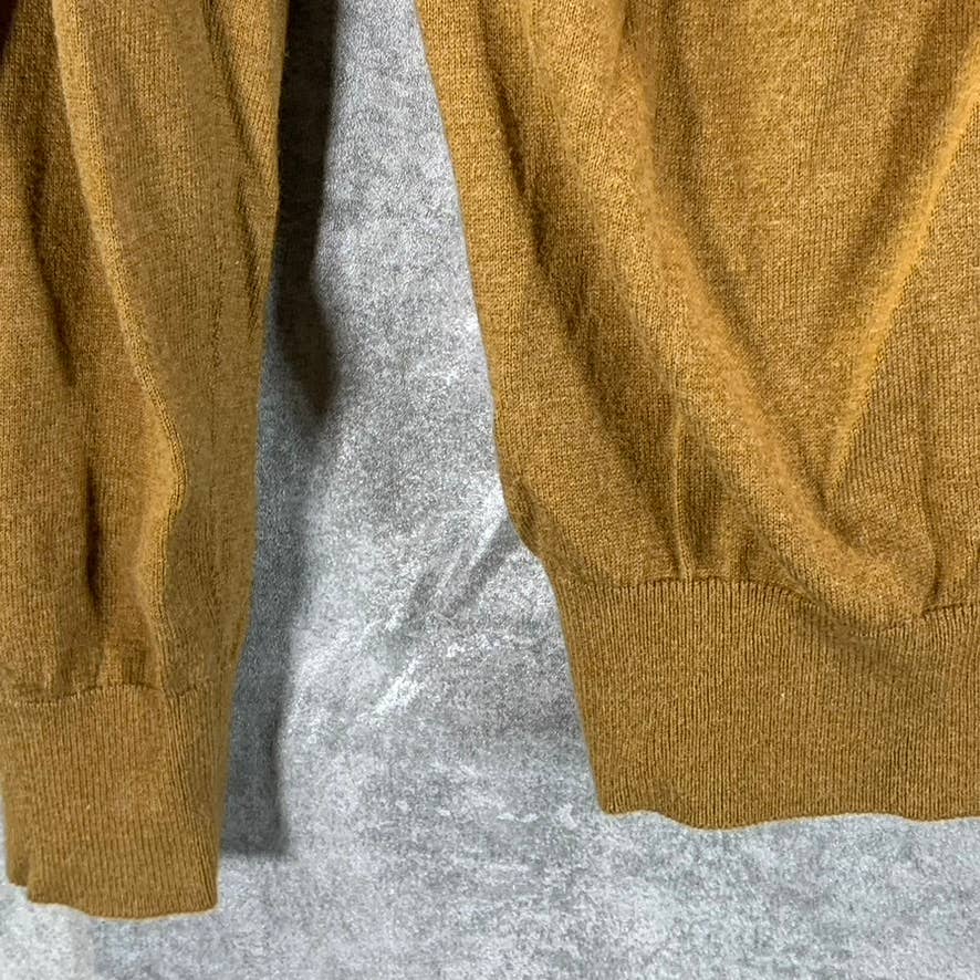 MASSIMO DUTTI Men's Tan Cotton Silk Crewneck Pullover Lightweight Sweater SZ M