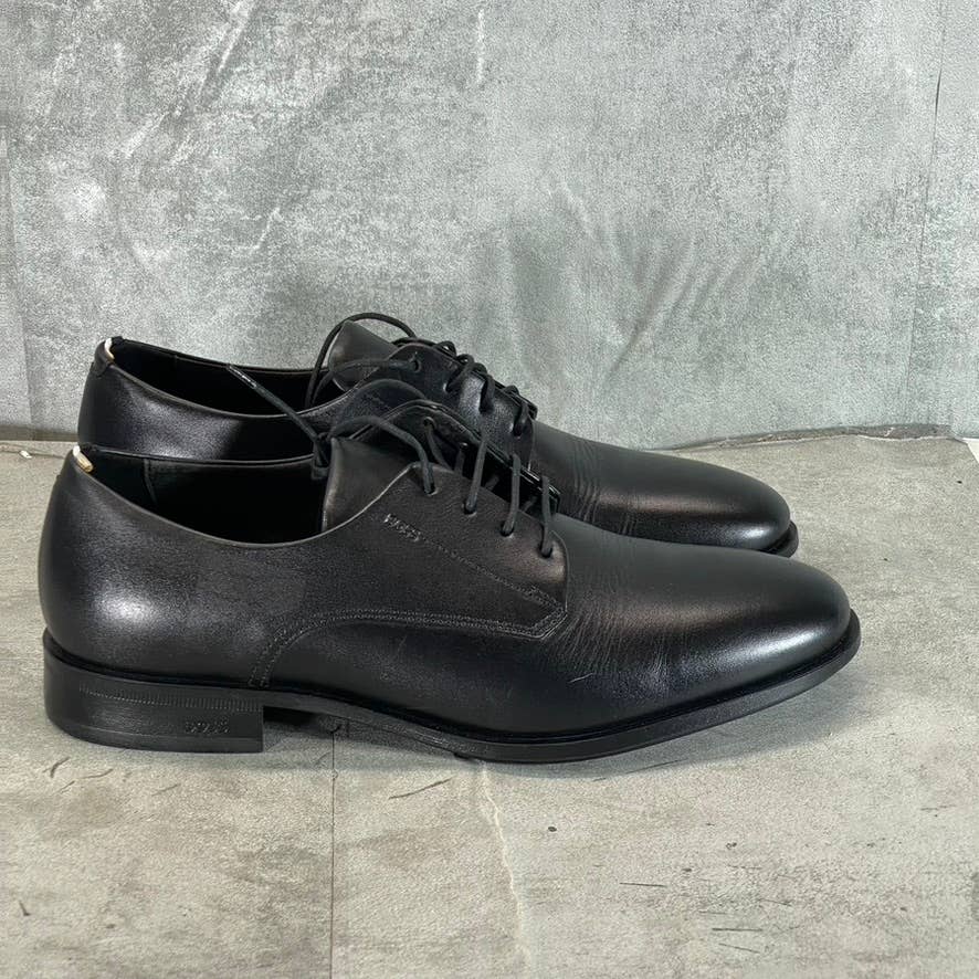 BOSS By Hugo Boss Men's Black Leather Colby Lace-Up Derby Dress Shoes SZ 7.5