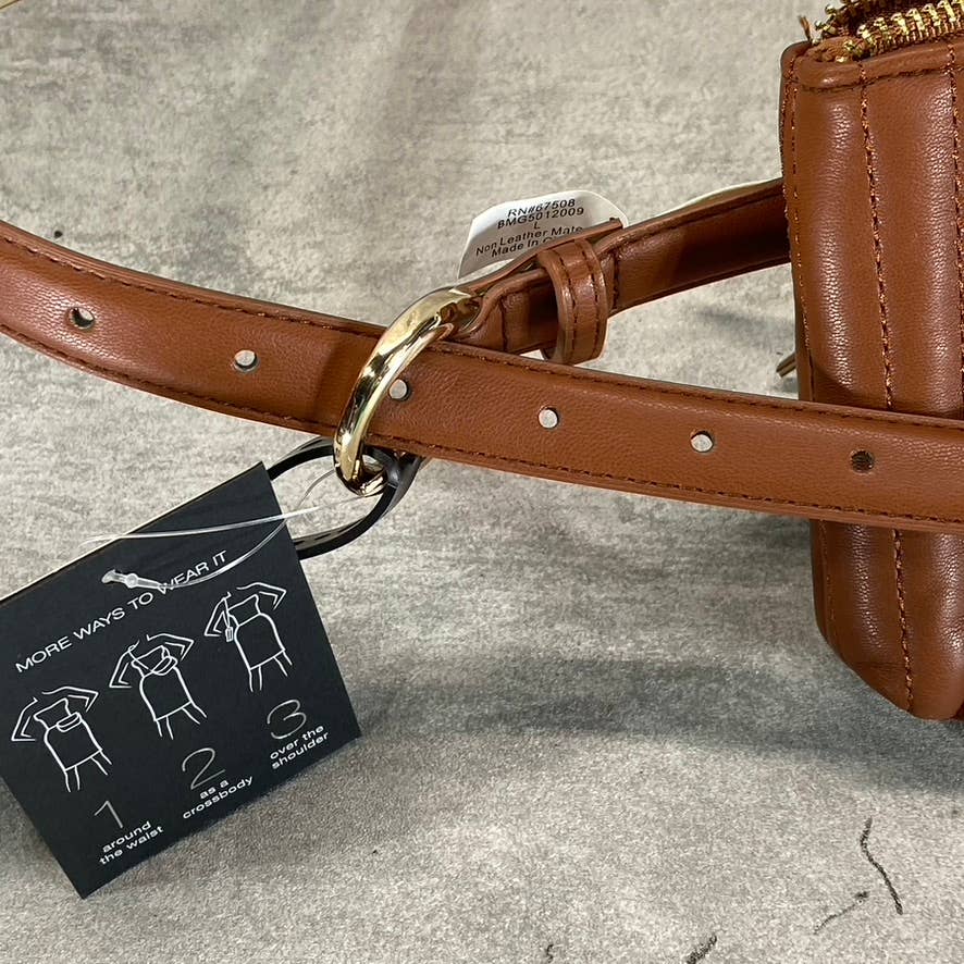 INC INTERNATIONAL CONCEPTS Women's Cognac/Gold Convertible Fanny Pack SZ L