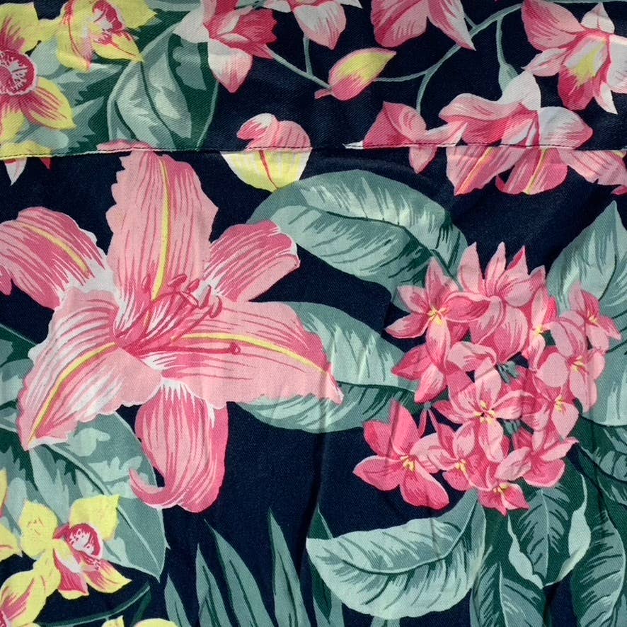 ABERCROMBIE & FITCH Men's Pink/Green Tropical Print Button-Up Shirt SZ L