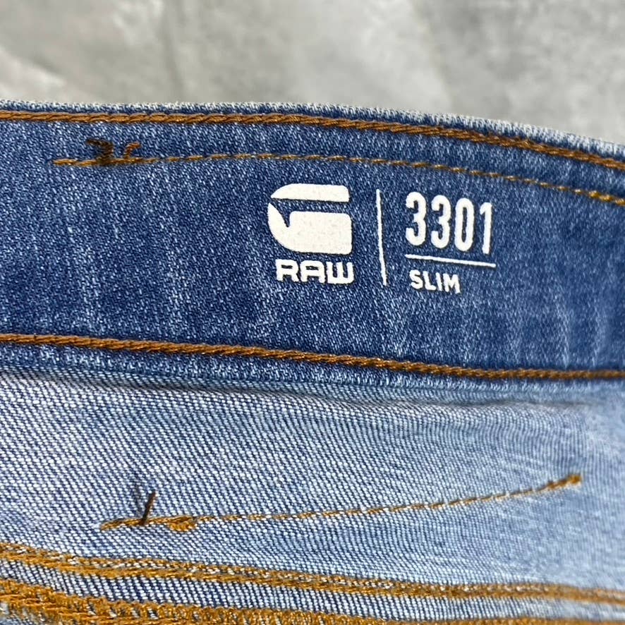 G-STAR RAW Men's Faded Niagara Restored 3301 Slim-Fit Jeans SZ 32X32