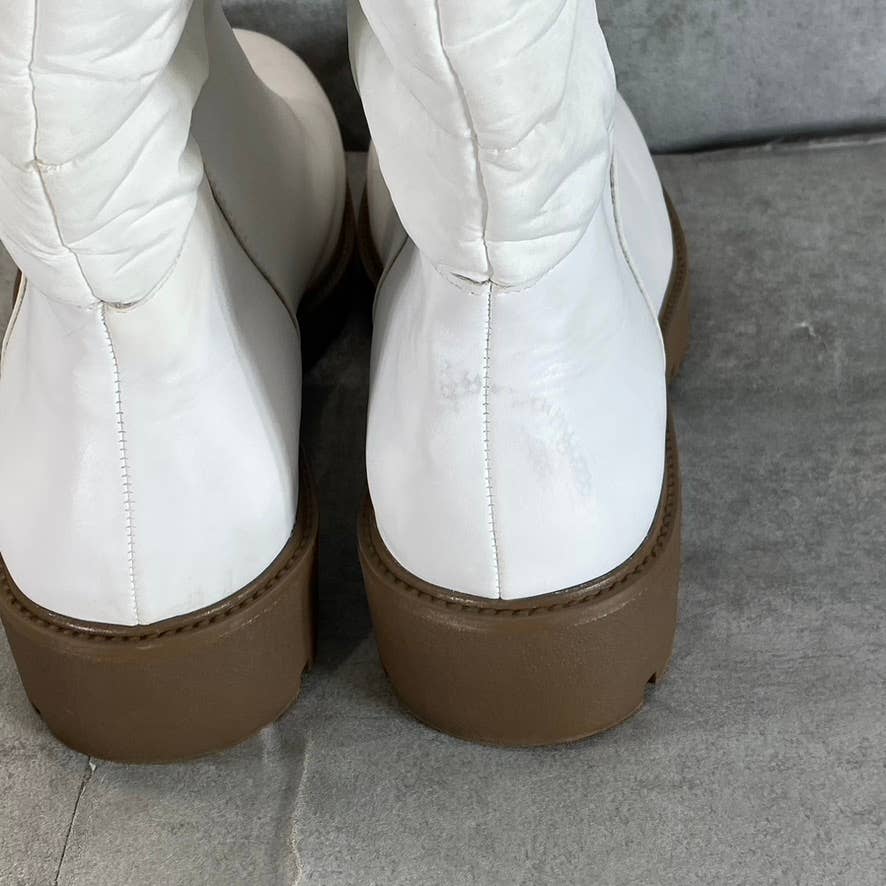 JOURNEE COLLECTION Women's White Nadine Cold-Weather Puffer Pull-On Boots SZ 9.5