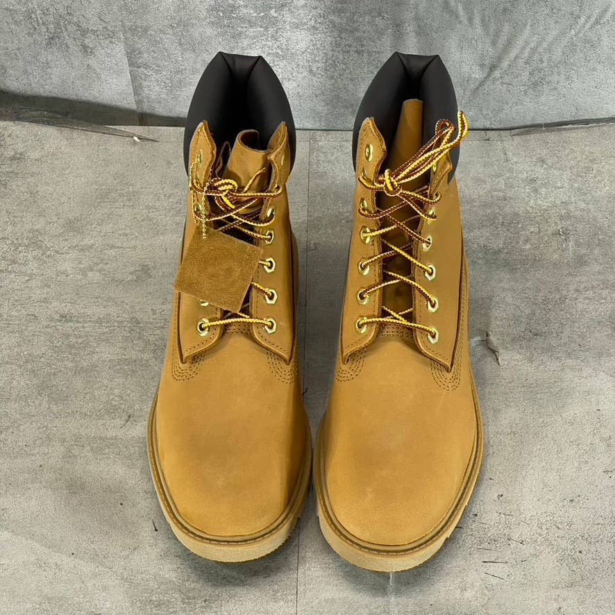 TIMBERLAND Men's Wheat Nubuck Classic 6in Waterproof Lace-Up Boots SZ 7.5