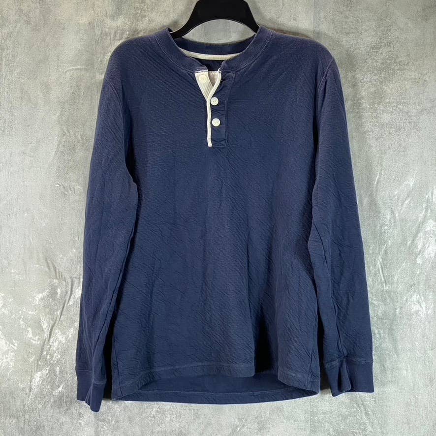 ABERCROMBIE & FITCH Men's Navy Pullover Henley Sweatshirt SZ M
