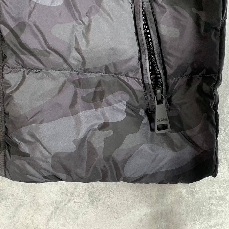 SAM NEW YORK Men's Charcoal Camo Water Resistant Glacier Puffer Jacket SZ M