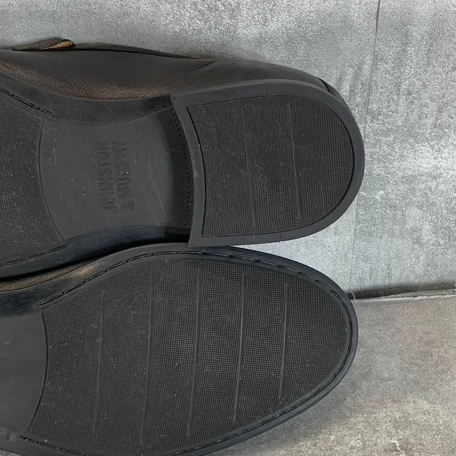 JOHNSTON & MURPHY Men's Black Glove Leather Hawkins Venetian Loafer SZ 9.5