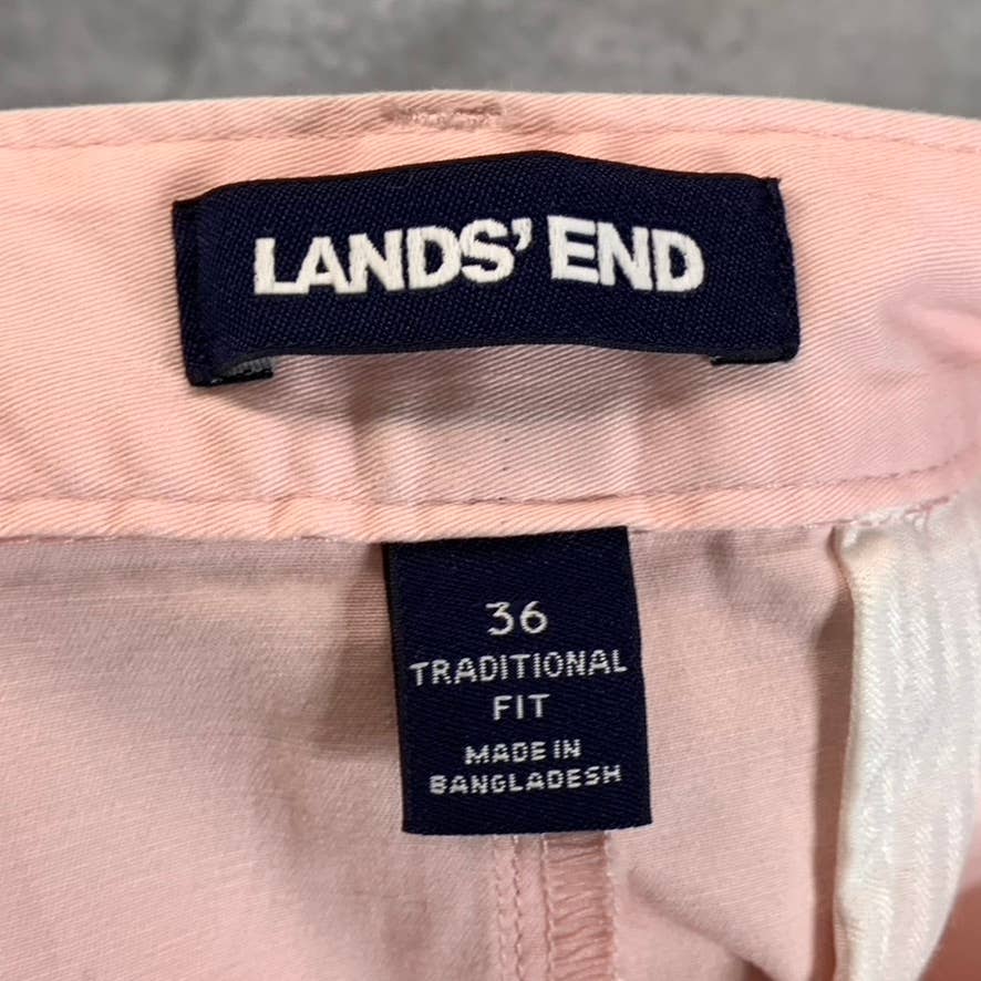 LANDS' END Men's Light Pink Traditional-Fit Comfort Knockabout Chino Short SZ 36