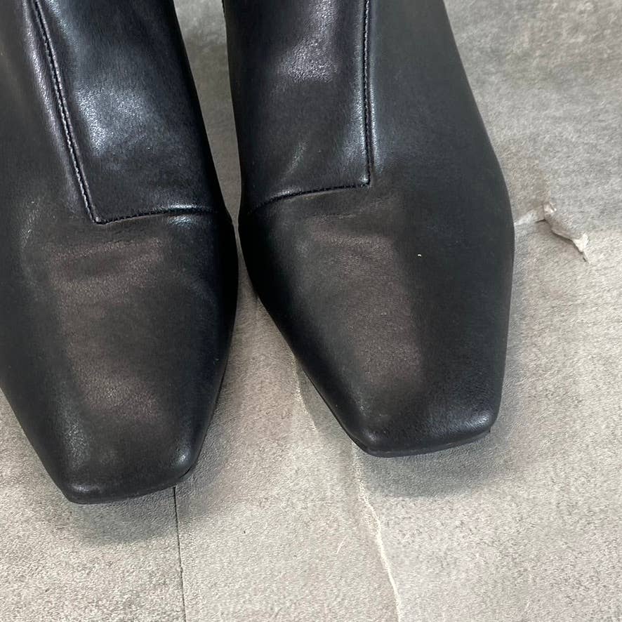 ALFANI Women's Black Faux-Leather Terrie Square-Toe Side-Zip Booties SZ 8.5