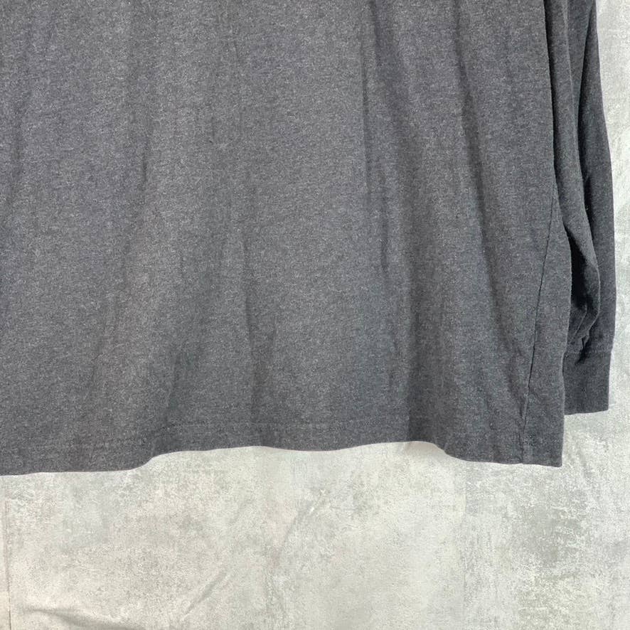 LANDS' END Men's Dark Charcoal Heather Super-T Turtleneck T-Shirt SZ L