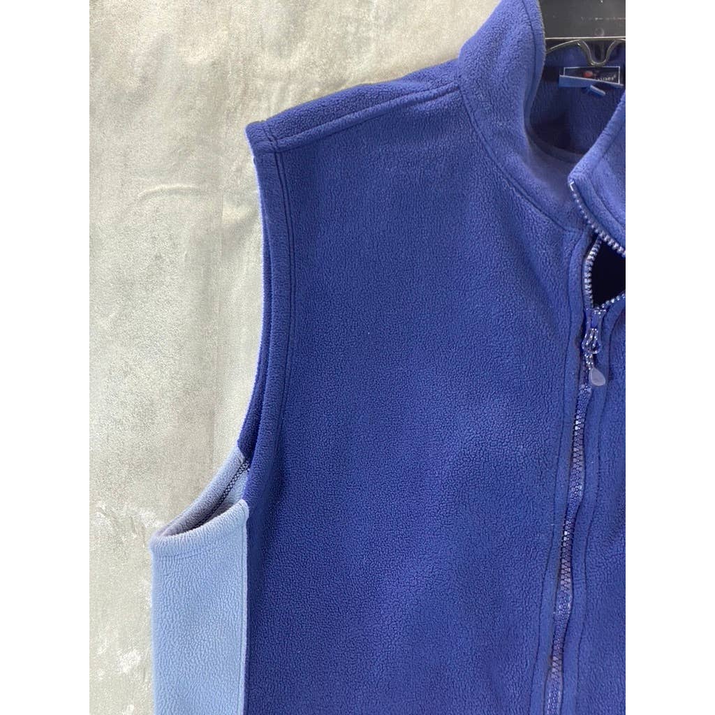 VINEYARD VINES Men's Blue Fleece Shep Full-Zip Vest SZ M