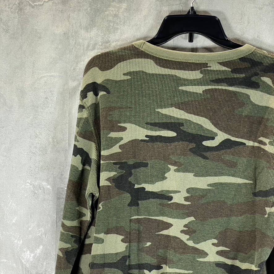AMERICAN EAGLE OUTFITTERS Men's Green Camo Crewneck Classic-Fit T-Shirt SZ M